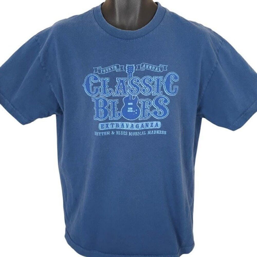Vintage Classic Blues Extravaganza T Shirt Mens Size Large Blue Wrangler Music
